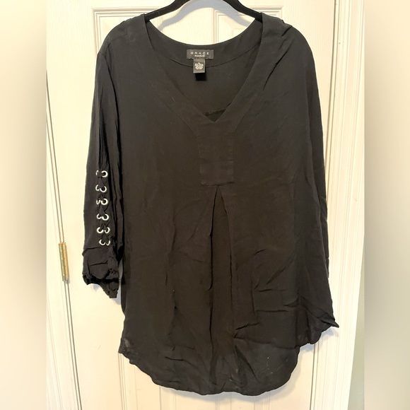 SALE! Bundle & Save Black peasant blouse V-neck sz XL - Picture 1 of 5